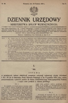 Dziennik Urzędowy Ministerstwa Spraw Wewnętrznych. 1919, nr 28