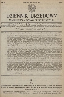 Dziennik Urzędowy Ministerstwa Spraw Wewnętrznych. 1919, nr 34