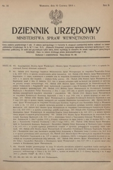 Dziennik Urzędowy Ministerstwa Spraw Wewnętrznych. 1919, nr 35