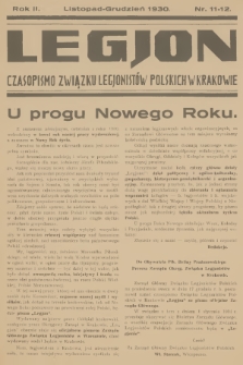 Legjon : czasopismo Związku Legjonistów Polskich w Krakowie. R.2, 1930, nr 11-12