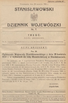 Stanisławowski Dziennik Wojewódzki. 1934, nr 7