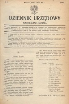 Dziennik Urzędowy Ministerstwa Skarbu. 1919, nr 2