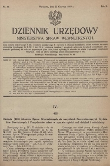 Dziennik Urzędowy Ministerstwa Spraw Wewnętrznych. 1919, nr 36
