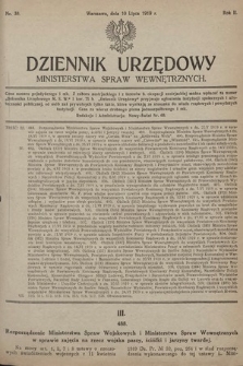 Dziennik Urzędowy Ministerstwa Spraw Wewnętrznych. 1919, nr 38