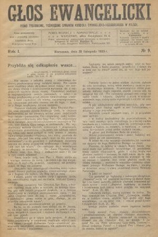 Głos Ewangelicki : pismo tygodniowe poświęcone sprawom Kościoła Ewangelicko-Augsburskiego w Polsce. R.1, 1920, nr 9