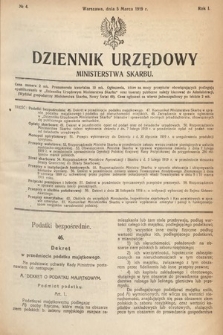 Dziennik Urzędowy Ministerstwa Skarbu. 1919, nr 4