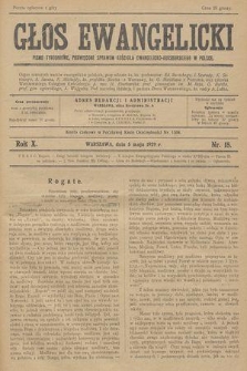 Głos Ewangelicki : pismo tygodniowe poświęcone sprawom Kościoła Ewangelicko-Augsburskiego w Polsce. R.10, 1929, nr 18