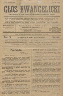 Głos Ewangelicki : pismo tygodniowe poświęcone sprawom Kościoła Ewangelicko-Augsburskiego w Polsce. R.10, 1929, nr 49