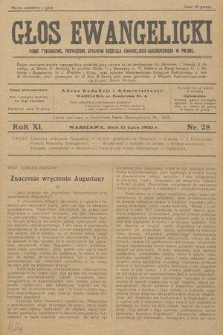 Głos Ewangelicki : pismo tygodniowe poświęcone sprawom Kościoła Ewangelicko-Augsburskiego w Polsce. R.11, 1930, nr 28