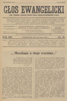 Głos Ewangelicki : pismo tygodniowe poświęcone sprawom Kościoła Ewangelicko-Augsburskiego w Polsce. R.12, 1931, nr 21