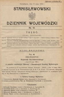 Stanisławowski Dziennik Wojewódzki. 1934, nr 13