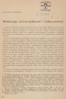 Wokół pojęć „kultura polityczna” i „kultura prawna”