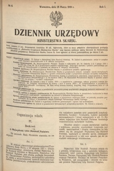 Dziennik Urzędowy Ministerstwa Skarbu. 1919, nr 6
