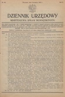 Dziennik Urzędowy Ministerstwa Spraw Wewnętrznych. 1919, nr 44