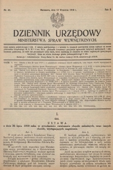 Dziennik Urzędowy Ministerstwa Spraw Wewnętrznych. 1919, nr 45