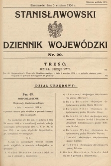 Stanisławowski Dziennik Wojewódzki. 1934, nr 20
