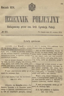 Dziennik Policyjny. 1874, № 27