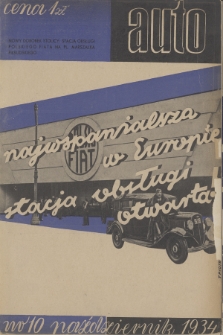 Auto : organ Automobilklubu Polski oraz klubów afiliowanych = organe officiel de l'Automobilklub Polski et des clubs affiliés. [R.13], 1934, nr 10
