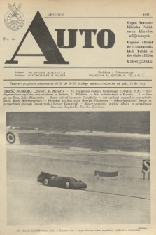 Auto : organ Automobilklubu Polski oraz klubów afiliowanych = organe officiel de l'Automobilklub Polski et des clubs affiliés. [R.14], 1935, nr 4