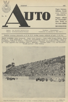 Auto : organ Automobilklubu Polski oraz klubów afiliowanych = organe officiel de l'Automobilklub Polski et des clubs affiliés. [R.14], 1935, nr 8
