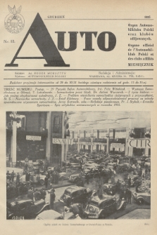 Auto : organ Automobilklubu Polski oraz klubów afiliowanych = organe officiel de l'Automobilklub Polski et des clubs affiliés. [R.14], 1935, nr 12