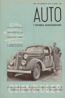 ATS Auto i Technika Samochodowa : organ Automobilklubu Polski oraz klubów afiliowanych = organe officiel de l'Automobilklub polski et des clubs affiliés. R.16, 1937, nr 11