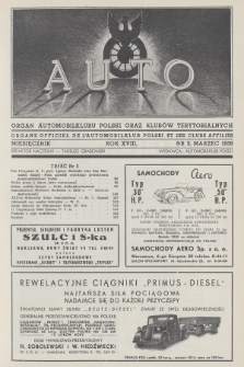Auto : organ Automobilklubu Polski oraz klubów terytorialnych = organe Officiel de l' Automobilklub Polski et des clubs afiliés. R.18, 1939, nr 3