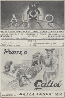 Auto : organ Automobilklubu Polski oraz klubów terytorialnych = organe Officiel de l' Automobilklub Polski et des clubs afiliés. R.18, 1939, nr 8