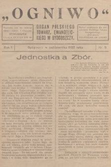 Ogniwo : Organ Polskiego Towarz. Ewangelickiego w Bydgoszczy. R. 1, 1927, nr 9