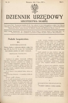 Dziennik Urzędowy Ministerstwa Skarbu. 1919, nr 15