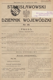 Stanisławowski Dziennik Wojewódzki. 1934, nr 26