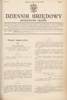 Dziennik Urzędowy Ministerstwa Skarbu. 1919, nr 17