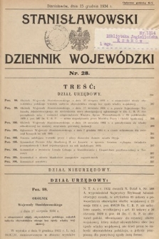 Stanisławowski Dziennik Wojewódzki. 1934, nr 28