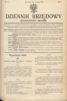 Dziennik Urzędowy Ministerstwa Skarbu. 1919, nr 18