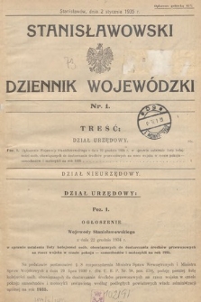 Stanisławowski Dziennik Wojewódzki. 1935, nr 1