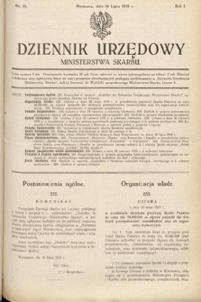 Dziennik Urzędowy Ministerstwa Skarbu. 1919, nr 19