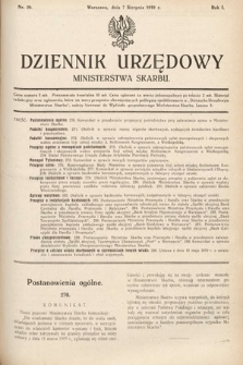 Dziennik Urzędowy Ministerstwa Skarbu. 1919, nr 20