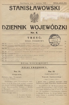 Stanisławowski Dziennik Wojewódzki. 1935, nr 4