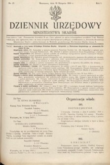 Dziennik Urzędowy Ministerstwa Skarbu. 1919, nr 21
