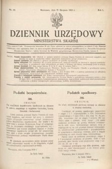 Dziennik Urzędowy Ministerstwa Skarbu. 1919, nr 22