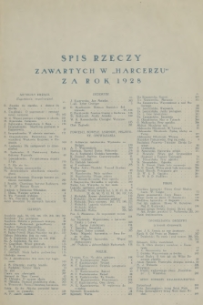 Harcerz : tygodnik młodzieży harcerskiej. R.9, 1928, Spis rzeczy