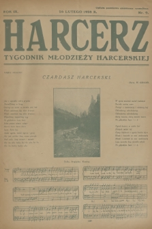 Harcerz : tygodnik młodzieży harcerskiej. R.9, 1928, nr 9