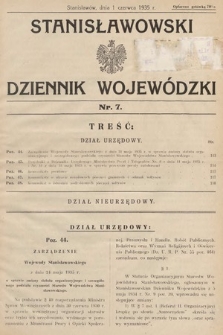 Stanisławowski Dziennik Wojewódzki. 1935, nr 7