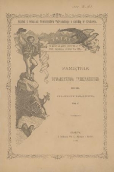 Pamiętnik Towarzystwa Tatrzańskiego. T.5 (1880)