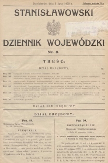 Stanisławowski Dziennik Wojewódzki. 1935, nr 8