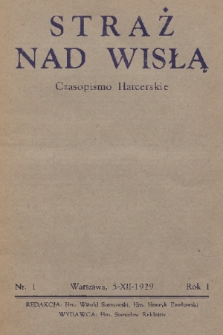 Straż nad Wisłą : czasopismo harcerskie. R. 1, 1929, nr 4