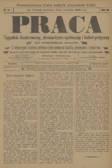 Praca : tygodnik illustrowany, ekonomiczno-społeczny i belletrystyczny. R. 3, 1898, nr 34
