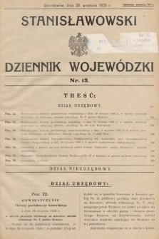 Stanisławowski Dziennik Wojewódzki. 1935, nr 13