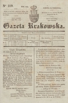 Gazeta Krakowska. 1836, nr 219