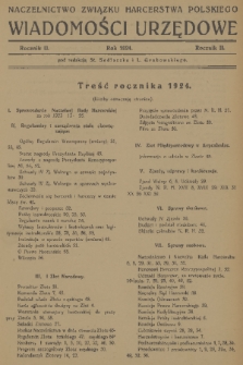 Wiadomości Urzędowe. R. 2, 1924, treść rocznika 1924